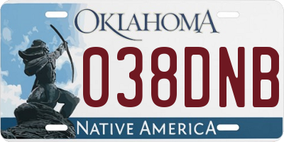 OK license plate 038DNB