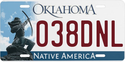 OK license plate 038DNL