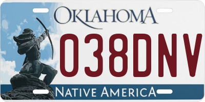 OK license plate 038DNV