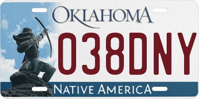 OK license plate 038DNY