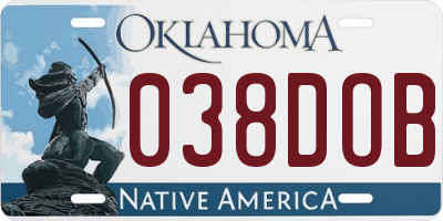 OK license plate 038DOB