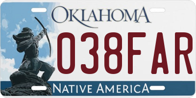 OK license plate 038FAR