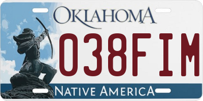 OK license plate 038FIM