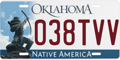 OK license plate 038TVV