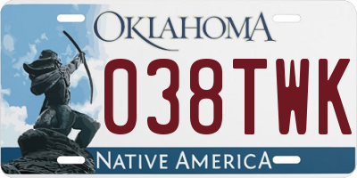 OK license plate 038TWK