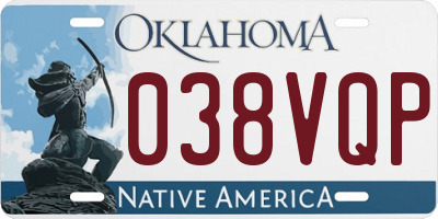 OK license plate 038VQP