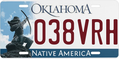 OK license plate 038VRH