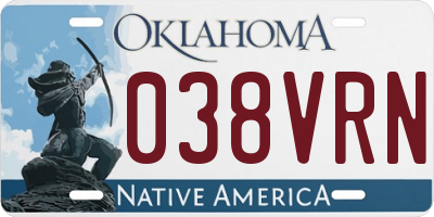 OK license plate 038VRN