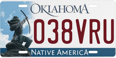 OK license plate 038VRU
