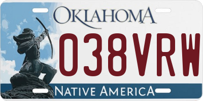 OK license plate 038VRW