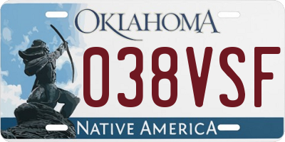 OK license plate 038VSF