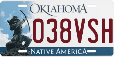 OK license plate 038VSH
