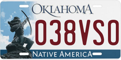 OK license plate 038VSO