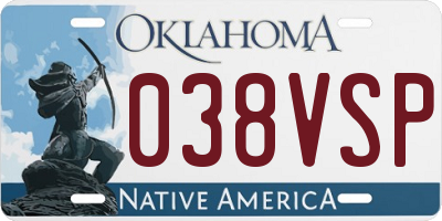 OK license plate 038VSP