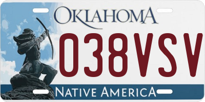 OK license plate 038VSV