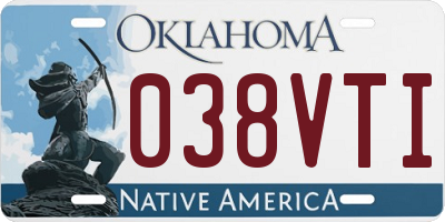 OK license plate 038VTI