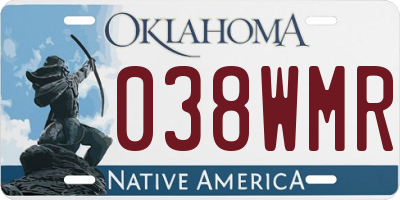 OK license plate 038WMR