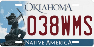 OK license plate 038WMS