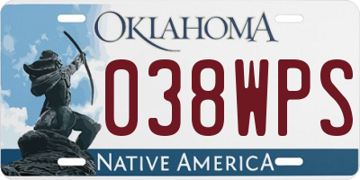 OK license plate 038WPS