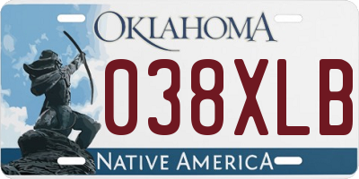 OK license plate 038XLB