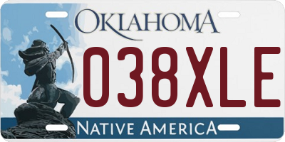 OK license plate 038XLE
