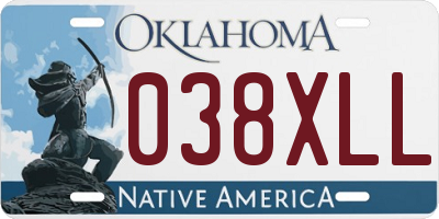 OK license plate 038XLL