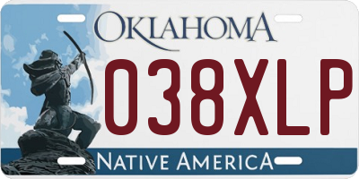 OK license plate 038XLP