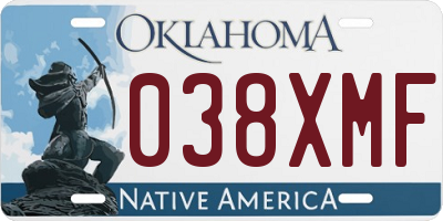 OK license plate 038XMF