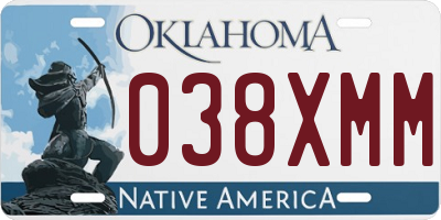 OK license plate 038XMM