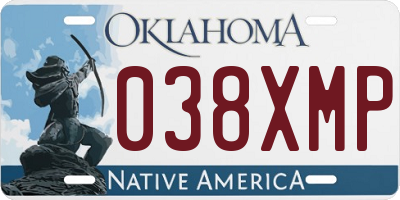 OK license plate 038XMP