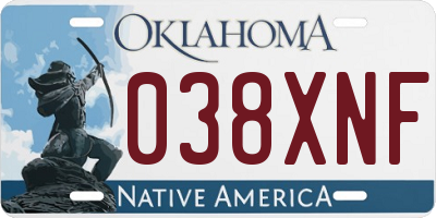 OK license plate 038XNF