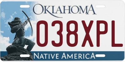OK license plate 038XPL
