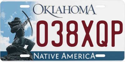 OK license plate 038XQP