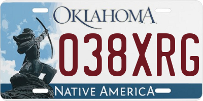OK license plate 038XRG