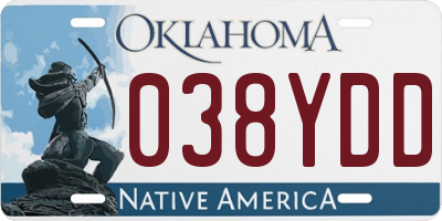 OK license plate 038YDD