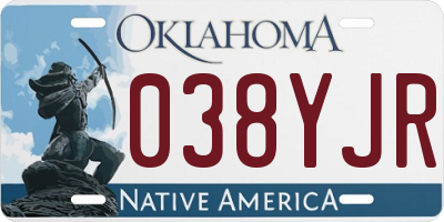 OK license plate 038YJR