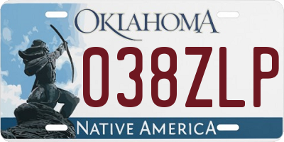 OK license plate 038ZLP