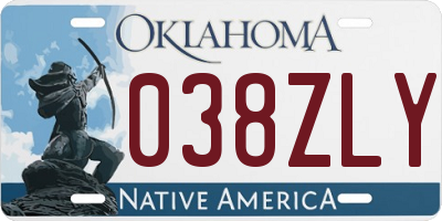 OK license plate 038ZLY