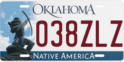 OK license plate 038ZLZ