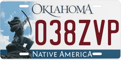 OK license plate 038ZVP