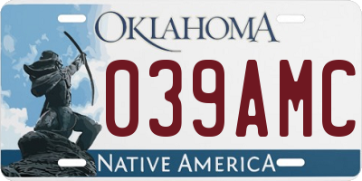 OK license plate 039AMC