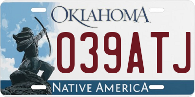 OK license plate 039ATJ