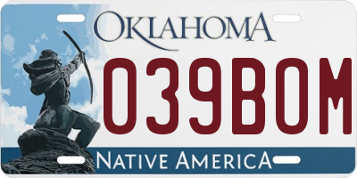 OK license plate 039BOM