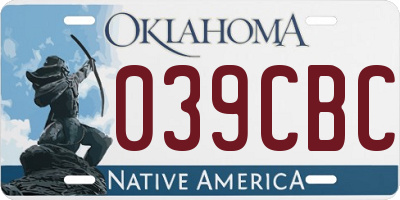 OK license plate 039CBC