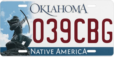 OK license plate 039CBG
