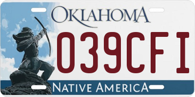 OK license plate 039CFI