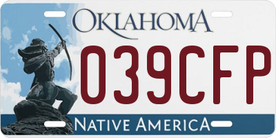 OK license plate 039CFP