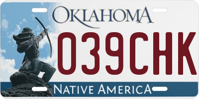 OK license plate 039CHK