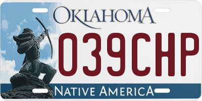 OK license plate 039CHP