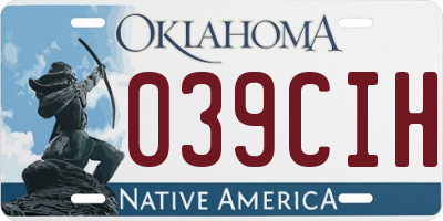 OK license plate 039CIH